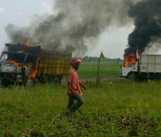 Warga & PTPN II Kebun Sei Semayang Sumut Bersitegang, 5 Truk Dibakar