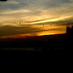 sunset at the city of lion