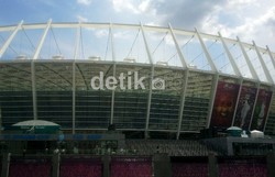 Olympic Stadium menanti Spanyol dan Italia yang akan berhadapan untuk berebut gelar juara Piala Eropa. Kris Fathoni/detikSport.
