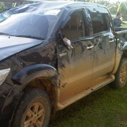 Mobil Rombongan Gubernur Kaltim Terguling, 3 Luka-luka