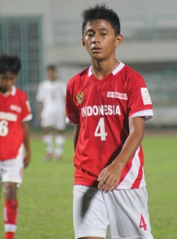 Muhammad Thoriq Dikiansyah, bek kiri tim Yamaha Indonesia U-13.