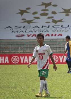 Penyerang utama tim Yamaha Indonesia U-13, Raditya Ari Pradana.