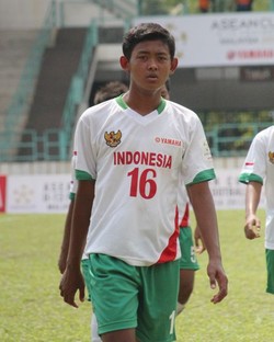 Dwika Putra, pemain bertahan tim Yamaha Indonesia U-13.
