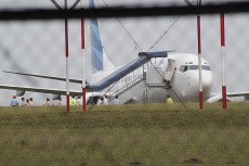 Ini Penampakan Garuda yang Tergelincir di Pekanbaru