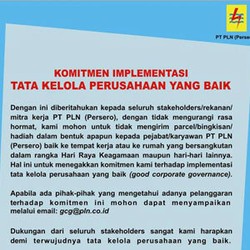 PLN Minta Vendor dan Rekanan Tak Kirim Bingkisan Lebaran