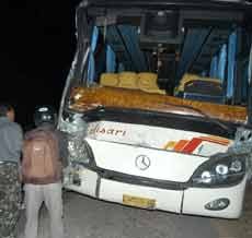 Terlibat Tabrakan Beruntun, Dua Bus Angkutan Lebaran Ringsek