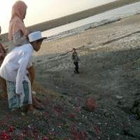 Korban Lumpur Lapindo Ziarah Kubur dari Atas Tanggul Penahan Lumpur