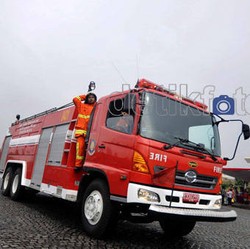 Mobil Damkar Terbalik Saat Ngebut Ngejar Kebakaran di Muara Kapuk