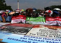 Jemaat GKI Yasmin Demo di Istana