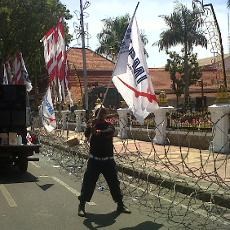 Massa FSPMI Unjuk Rasa Tuntut Outsourcing Dihapus