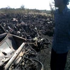 Kebakaran Alang-Alang Hanguskan Kendaraan Barang Bukti Polisi