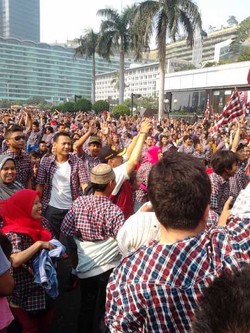 Datangi Bundaran HI, Jokowi-Ahok Disambut Flash Mob Ribuan Pendukung