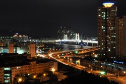 Diamond Bridge di malam hari