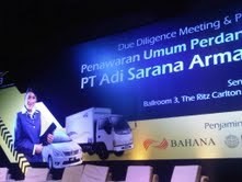  Harga Saham Adi Sarana Armada Ditawarkan Rp 360-600 per Lembar