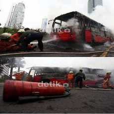 6 Insiden Bus TransJ Terbakar Setahun Terakhir
