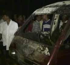 Mobil Angkutan Desa Terbakar, Tiga Orang Luka-luka