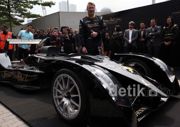 Pebalap Mika Hakkinen di Jakarta