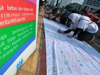 Warga Jakarta Peringati Hari HIV AIDS Sedunia