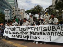 100-an Buruh Tiba di Bundaran HI, Akan Demo Kedubes Jepang