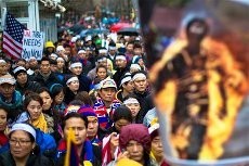 Ribuan Demonstran Tibet di New York Protes Pemerintah China