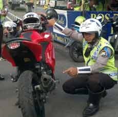Belasan Motor Berknalpot Brong Dihentikan Petugas Polres Sidoarjo