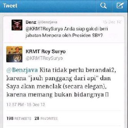 Ups! Roy Suryo Sempat Berujar akan Menolak Jika Ditawari Posisi Menpora