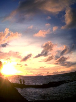 View Sunset di Laut Anyer yang Cerah