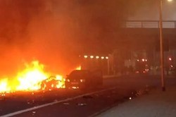 Tabrak Crane, Helikopter Jatuh