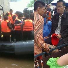 Ini Aksi Fenomenal SBY & Jokowi Terobos Banjir Jakarta