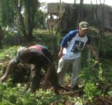 Ramai-ramai Kerja Bakti Bersihkan Benteng Kedung Cowek