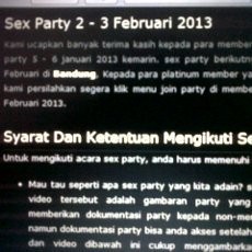 Portal Prostitusi Online Juga Adakan Pesta Seks Sebulan Sekali