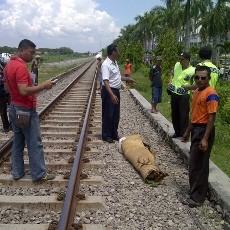 Seorang Pria Tewas Tabrakkan Diri ke Kereta Api