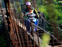 Sepeda Motor di Jembatan Air