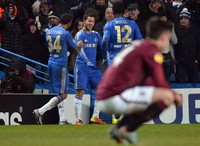 Hazard merayakan golnya. REUTERS/Toby Melville.