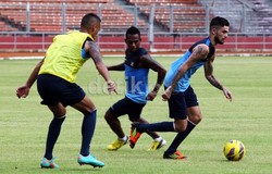 Diego Michiels mengikuti latihan untuk persiapan menghadapi Arab Saudi, 23 Maret mendatang.