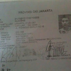 Ini Dia KTP Aspal Alanshia, Pemutilasi Dari China