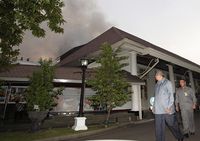 Presiden SBY Tinjau Kebakaran Gedung Setneg
