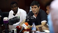 Pelatih Arab Saudi, Juan Ramon Lopez Caro menggelar konferensi pers di kantor PSSI, Jakarta.