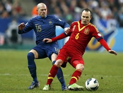 Laga antara Prancis vs Spanyol relatif berjalan seru. Reuters/Benoit Tessier.