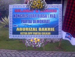 Karangan Bunga dari Ical untuk KLB Partai Demokrat