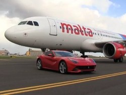 Balapan Ferrari Lawan Pesawat Airbus A320