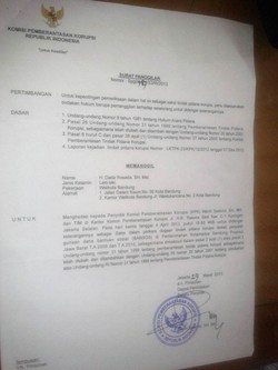 Ini Surat Panggilan Palsu Dada Rosada