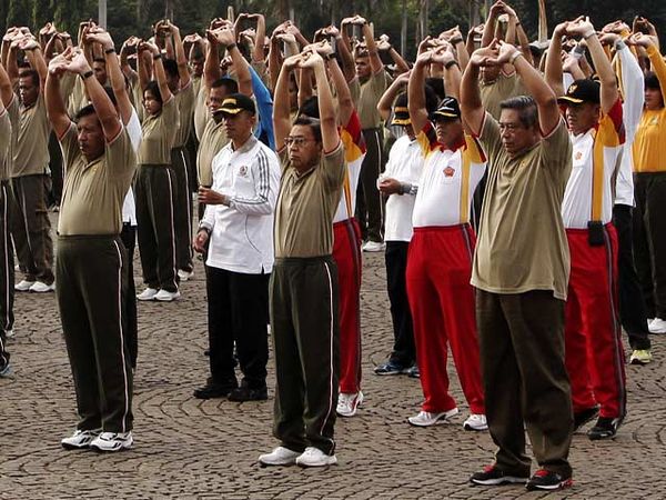 SBY Senam Pagi di Monas
