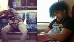 Pose Tidur Aneh Traveler Sekarang Disebar di Twitter