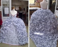 Aneh, Gaun Pengantin Ini Terbuat dari Surat Cerai