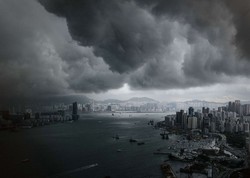Seram! Langit di Hong Kong Seperti Kiamat