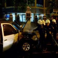 Diduga Korsleting, Mesin Nissan Terrano Terbakar