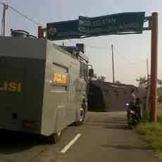 Pembuangan Air Lumpur Lapindo ke Kali Porong Dijaga Ketat Polisi