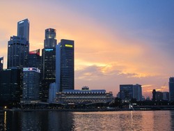 Senja di Marina Bay Singapura, Lebih Cantik Daripada di Merlion