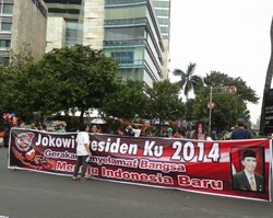 Massa Jokowi Presidenku 2014 Aksi di Bundaran HI